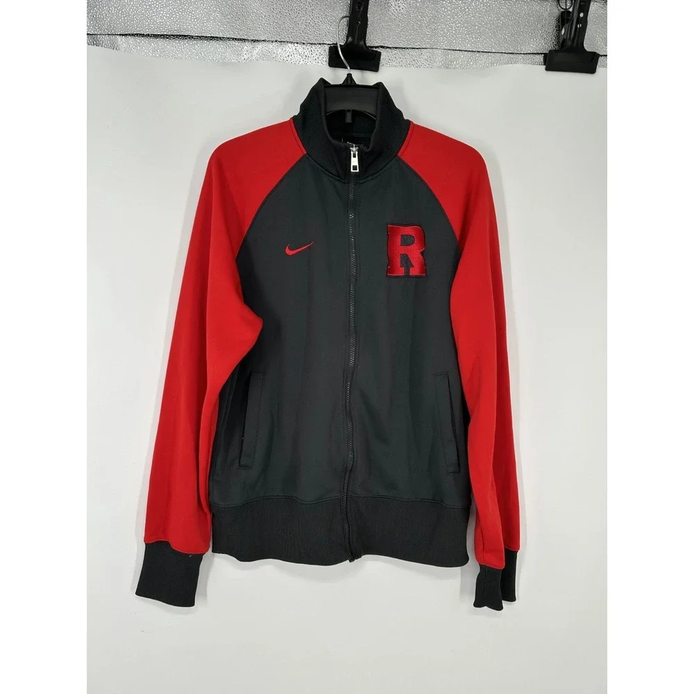 Nike Rutgers Scarlet Knights Track Jacket Mens Medium Warm Up‎ Full Zip Up Red